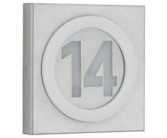 Hausnummernleuchte A-290564, 220 x 220 x 40 mm, Edelstahl, Acrylglas, LED 8W, 900lm, Ip44