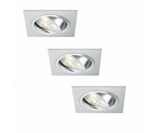 Paulmann LED-Einbauleuchten Set in Aluminium-gebürstet 3W LED 40°schwenkbar 925.32