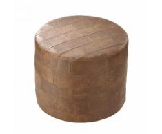 Sitzkissen Sitzwürfel Pouf Hocker Bodenkissen 28 Lyon rund hellbraun