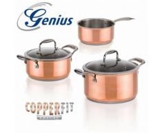 Genius - Copperfit Kupfer-Aluminium-Edelstahl Kochtopf Set 5-tlg. Top-Qualität
