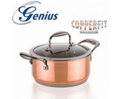 Genius - Copperfit Kupfer-Aluminium-Edelstahl Kochtopf mit Glasdeckel Ø20cm