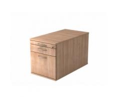 Rollcontainer 80cm,1 Schub, 1 HR, Schloß BM Nussbaum