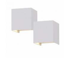 2er Set LED Haus Wand Leuchten Hof Lampen Effekt Strahler verstellbar EEK A++