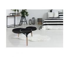 Tische Tabletttisch Handgefertigt MDF MIT Hochglanzbeschichtung Bambus Schwarz