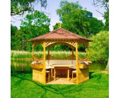 Pavillon Palma mit Bitumenschindeldach mit oder ohne Möbel Holzpavillon