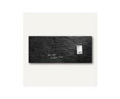 Glas-Magnettafel artverum, 1.300 x 550 mm, 2 Magnete, Schiefer schwarz, Gl249