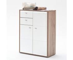 Kommode Como 4 weiß Hochglanz 80x106x38 cm Sideboard Garderobe Diele