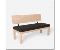 Sitzbank Milva 120 cm breit, Massiv Buche oder Wildeiche, gepolstert mit Kunstleder oder Polsterstof