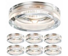 6er Set LED Einbauleuchten Kristall 6x 5W Gu10 LEDs Warmweiß 3000K 350Lumen 110 Grad