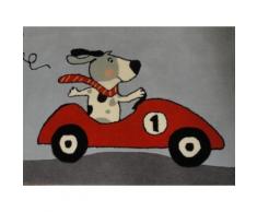 Kinderteppich- Gustav fährt Auto, der Hund 160 x 90 cm Gustav und seine Freunde