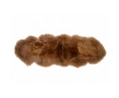 Riesen Lammfell-Fellteppich 180 x 60cm l Lammfell doppelt l Cappuccino Braun