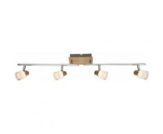 Deckenbogen Strahler Holz Braun Deckenlampe Braun Metallisch 56000-4