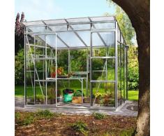 Freya 5900 Alu-Gewächshaus ESG 3 mm Treibhaus 5,9 m² Gartenhaus HKP 6 mm