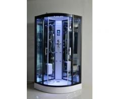 Duschtempel Dampfdusche Ruw513Cdl 100x100 cm Deluxe LED Radio Touchpanel Fußmassage Thermostat