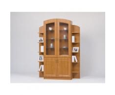 Vitrine m seitlichen Regalen Kirschbaum Dekor Front MDF
