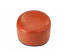 Sitzkissen Sitzwürfel Pouf Hocker Bodenkissen Patchwork Kunstleder Terra / braun