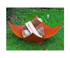 Feuer-Schale 60cm Rostlook Designer Pflanz-Schale Terrassen-Ofen eckig Feuer-Korb Grill-Feuer