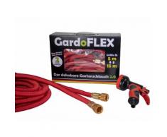GardoFlex - Gartenschlauch, Flexibler Schauch Dehnbar bis zur 3- fachen Länge (15 Meter, Rot)