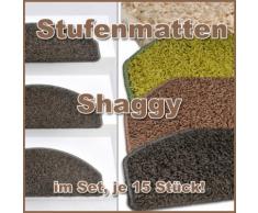 Premium Stufenmatte Shaggy im 15er Set / 24x65 cm