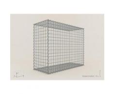 Gabione / Steinkorb 100 x 80 x 40 cm, Maschenweite 5 x 5 cm, Gabionen