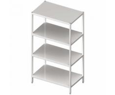Regal Edelstahlregal Lagerregal mit glatten Böden 1000 x 500 x 1800 mm Selbstmontage aus Ede...