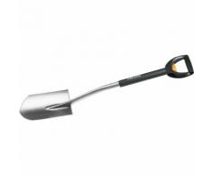 Fiskars SmartFit Teleskop-Spaten, spitz, schwarz/silber