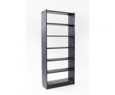 Stabiles Massivholz Bücherregal Rimas Taupegrau Regal Holzregal Büroregal Kellerregal mit 7 Böden