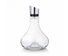Blomus Alpha Dekantierkaraffe, Weinkaraffe, Glaskaraffe, Edelstahl Matt, Klarglas, H 26.5 cm, Ø 18 c