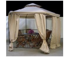 Pavillon / Gartenpavillon 6-Eck aus Metall mit Dach & Fliegenschutznetz 1,85 m