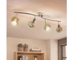 4-flammige LED-Deckenleuchte Isumi, Glas 3D-Optik