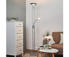 Aras - LED-Stehleuchte mit Leselampe, chrom