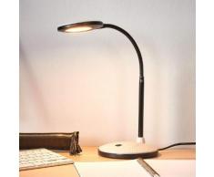 LED-Schreibtischlampe Ivan in Hellgrau und Schwarz