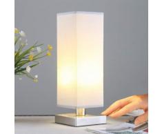 Julina - Textil-Nachttischlampe in hellem Grau