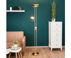 Josefin - LED-Stehlampe mit Leseleuchte, messing