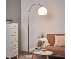 Bogenlampe Sveri mit Marmorfuß und weißem Schirm