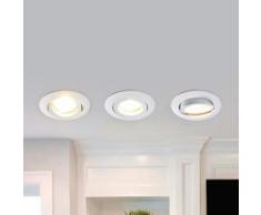 3er-Set runde LED-Einbauleuchten Charna in Weiß