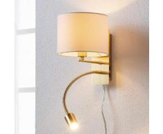 Messingfarbene Wandlampe Florens m LED-Leseleuchte