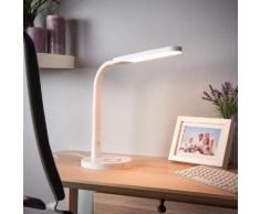 Weiße LED-Schreibtischlampe Maily, USB-Anschluss