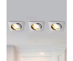 Eckige LED-Einbauleuchten Charna, 3er-Set chrom