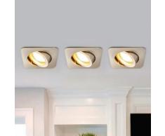 Nickelfarbene LED-Einbauleuchten Charna, 3 Stück