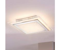 Quadratische Glas-Deckenleuchte Alessio mit LED