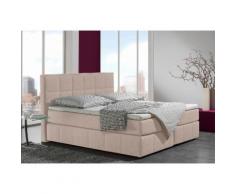 Inosign Boxspringbett, 180/200 cm, beige, Bonnell-Federkernmatratze, Härtegrad 2