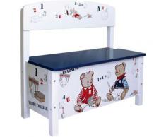 Kinderbank mit Truhe Teddy College, MDF bedruckt weiß