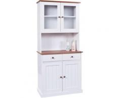 "Massivholz Buffet -Schrank "Country" B 90 cm, H191cm braun/weiß"