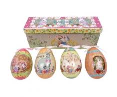 "4-tlg. Ostereier "Happy Eastern" mehrfarbig"