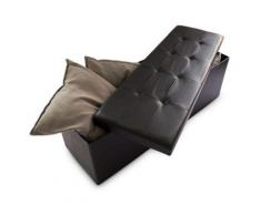 Faltbare Sitz-Bank & Truhe, Kunstleder, 38x114 cm schwarz