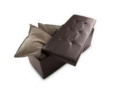 Faltbare Sitz-Bank & Truhe, Kunstleder, 38x76 cm braun