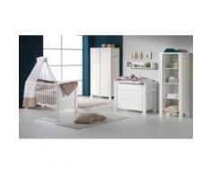 Komplett Kinderzimmer MILANO WEIß, 3-tlg. (Kinderbett + US, Wickelkommode und 3-türiger Kleiderschrank), weiß