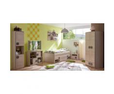 Komplett Jugendzimmer Camo, 6-tlg., (Einzelbett, Kleiderschrank, Standregal, Kommode, Nachttisch, Wandregal), grau