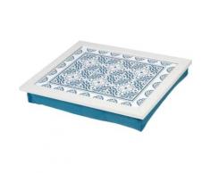 "Knie-Tablett "Mosaik" blau/weiß"